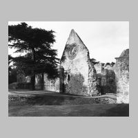 Exterior view, cloister, outer wall, west range, and frater, west gable, from south west, photo Courtauld Institute of Art.jpg